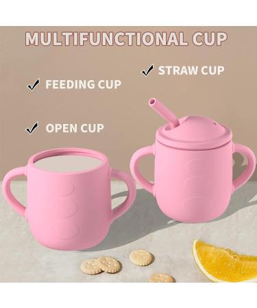 VOTSMOKK Silicone Training Cup for Baby | Spill Proof Toddler Sippy Cup | Handles | 5oz 6m+ | Pink - Buy Online on GoSupps.com