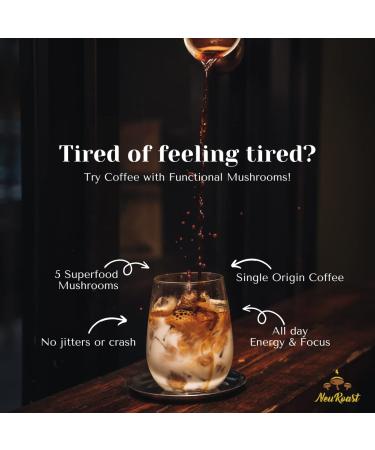 NeuRoast Decaf Mushroom Coffee - Nootropic Blend with Lion's Mane & Cordyceps for Enhanced Energy & Focus - Buy Online on GoSupps.com