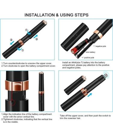 Hair Trimmer for Nose & Ear - All-in-One Waterproof Groomer for Men & Women Battery-Powered Low Noise Stainless Steel Precision Hair Remover - Buy Online on GoSupps.com