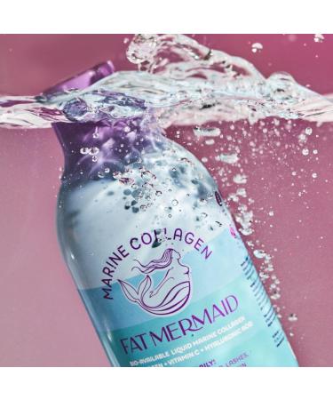 Fat Mermaid Bioavailable Liquid Marine Collagen Peptides Drink- Hyaluronic Acid & VIT C - Reduces Wrinkles - Thick Hair Lashes Brows Nails - No Gluten Dairy Nut Soy - Unflavored Sweet 16.9 oz - Buy Online on GoSupps.com
