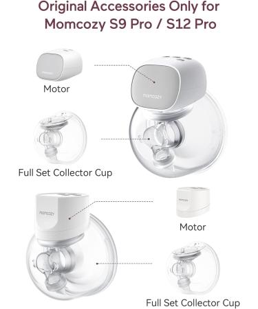 Momcozy Full Set Collector Cup for Momcozy S9 Pro/S12 Pro NOT for S9/S12. Original S9 Pro/S12 Pro Breast Pump Replacement Accessories (180ml with Double-Sealed Flange 24mm) DL Overall - Buy Online on GoSupps.com