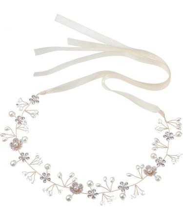Sibba Bridal Headband Flower Headpiece 1 PC Pearl Hairband Crowns Tiara Wedding Head Pieces Brides Proposal Bands Bridesmaid Beaded Headdress Hair Accessories For Toddler Girls Women - Buy Online on GoSupps.com