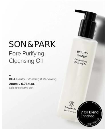 SON&PARK Cleansing Oil - Pore Purifying Facial Cleanser Blackhead Removal with Jojoba & Tea Tree Oil 6.76 fl oz - Made in USA - Buy Online on GoSupps.com