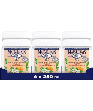 Le Petit Marseillais Le Petit Marseillais | Organic Orange Blossom Extra Soft Shower Cream (6 x 250ml Bottles) - Shower Gel with 92% Natural Ingredients - Fully Recyclable Bottle