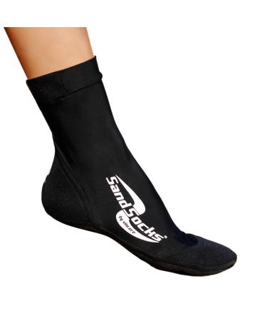 Sand Socks for Beach Soccer, Sand Volleyball and Snorkeling Black Small