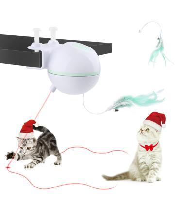 Cat Toys Interactive, 2 in 1 Automatic Cat Infrared Toy & Cats Feather Toys, for Indoor Cats Kitten Play Chase Exercise