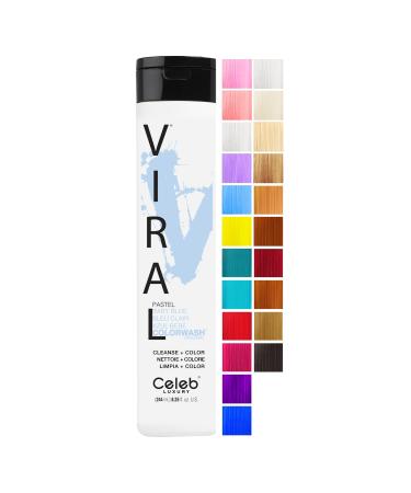 Celeb Luxury Colorwash Color Depositing Shampoo + Bondfix Bond Rebuilder  Semi Permanent Hair Color  Vegan Hair Dye  Viral and Gem Lites Viral Baby Blue Colorwash Shampoo