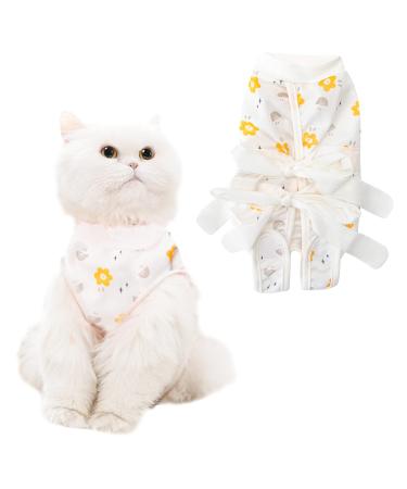 Urroma 1 PC cat-recovery suit breathable and elastic pet after operations clothing postoperative cloth wound skin diseases surgery recovery suit for dogs and cats M