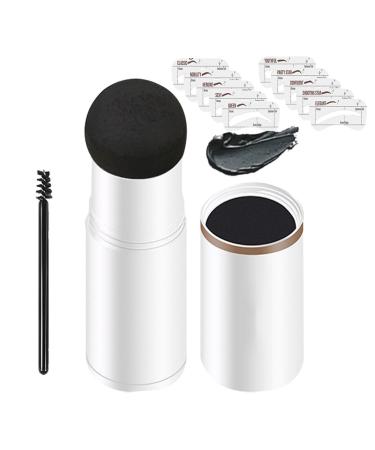 Brow Stamp Kit Smudge Proof Tinting Makeup with 10 Brow Stencils Brow Tinting Makeup for Girlfriend Eyebrow Shaping Cosmetics for Thick Thin Brow Pettis Black Gray