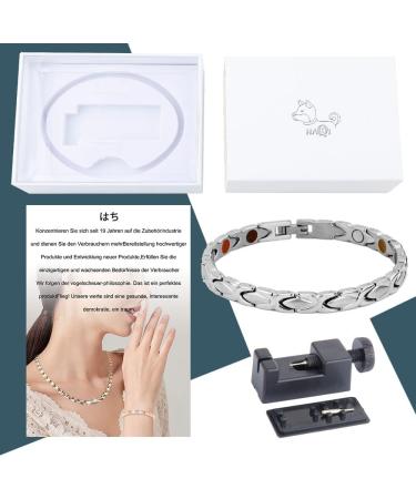 Magnetic Therapy Bracelet - Adjustable Silver Germanium Health Bracelet for Men | Perfect Gift 20cm - Buy Online on GoSupps.com