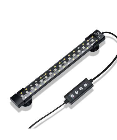 hygger 24/7 Mode Submersible Aquarium LED Light, Full Spectrum Hidden Fish Tank Light with 3 Rows Beads 7 Colors Auto On Off Sunrise-Daylight-Moonlight, Adjustable Timer Brightness 8W 11.8in 8W