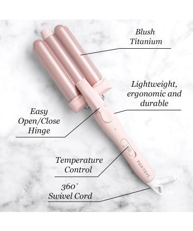 FoxyBae Baby Blush Wavy Baby Triple Waver - Tourmaline-Infused 3 Barrel Ceramic Waver - Buy Online on GoSupps.com