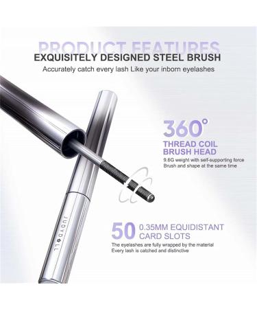 2PCS Iron Wand Mascara Metal Mascara Wand Metal Rod Mascara 3d Curling Eyelash Iron Mascara Mascara Cream (2*Brown) - Buy Online on GoSupps.com