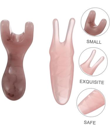 Beavorty 2-Piece Massager Set - Pumpkin Leaf Bags & Acupressure Tools for Facial Gua Sha and Meridian Massage - Pink 11x4.5cm - Buy Online on GoSupps.com