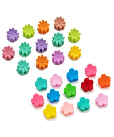 40 Pcs Baby Girls Mini Hair Claw Clips Crown Clips Flower Clips 90s Hair Accessories for Girls Women School Party Gifts Assorted Color (Flower Clips+Daisy Clips)