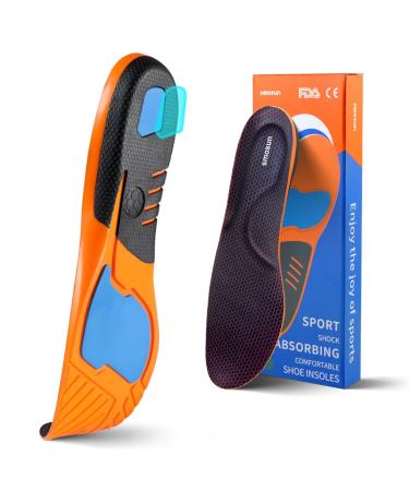 Insoles for Men and Women  Smosun Plantar Fasciitis Arch Support Orthotic Shoe Inserts Insole  Cushion Shock Absorp Pain Relief Sports Insoles for Running Walking Hiking L(Men 10.5-13/Women 11-13.5)
