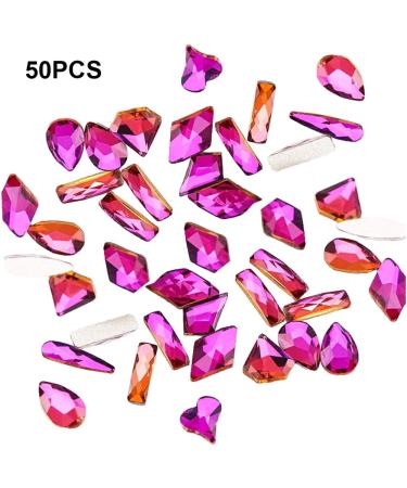 dijiusidy 50 Pieces Glass Crystal Set Eye-catching Personalized Nail Art Rhinestones DIY Handcraft Manicure Accessories for Card Making Red Flame - Buy Online on GoSupps.com