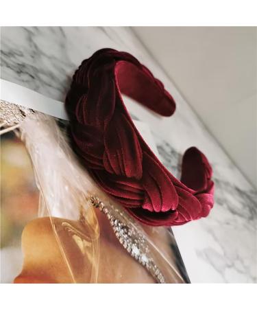 LEBENSWERT Velvet Braided Headband for Women - Vintage Wide Hairband in Wine Red | Traditional Fashion Accessories - Buy Online on GoSupps.com