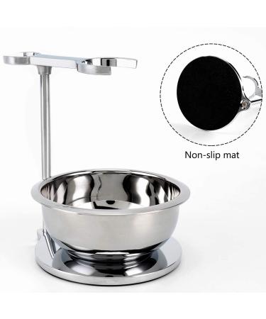 PerPro Deluxe Stainless Shave Razor Stand + Shaving Soap Bowl Set - Compatible with Gillette Fusion and Mach 3 Razors - Buy Online on GoSupps.com
