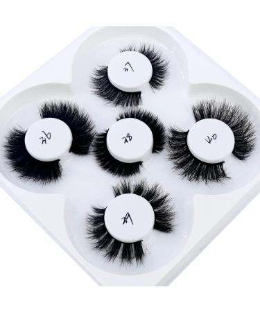 HBZGTLAD new 5 Pairs 25 mm 3d Mink Lashes Bulk Faux with Custom Natural Mink Lashes Pack Short Wholesales Natural False Eyelashes (7zu)