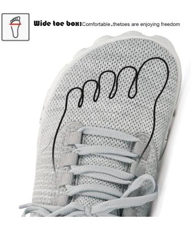 Intini Barefoot Shoes - Wide Toe Minimalist Sneakers for Men & Women | Comfortable Zero-Drop Light Gray Sneakers (EU 37-48) - Buy Online on GoSupps.com