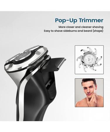 Phisco Men's Electric Shaver - Wet/Dry, 3D Rechargeable, IPX7 Waterproof, Rotary Shaver with Beard Trimmer - Replacement Blade Included - Buy Online on GoSupps.com