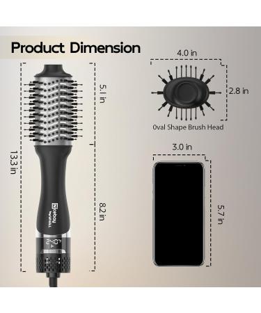 Nicebay 4-in-1 Hair Dryer Brush - Ceramic Negative Ion Technology Display Screen - International Shipping Available - Buy Online on GoSupps.com