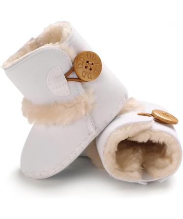 EDOTON Baby Warm Booties | Soft Non-slip Sole Toddler Snow Boots 0-6 Months | White - Buy Online on GoSupps.com