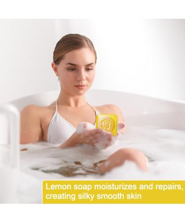 Gregali Antibacterial Lemon Soap Antifungal Natural Lemon Soap Bar Handmade Loofah Lemon Tea Tree Antibacterial Treatment Soap 100g Organic Soap Bar for Tinea Versicolor Folliculitis - Buy Online on GoSupps.com