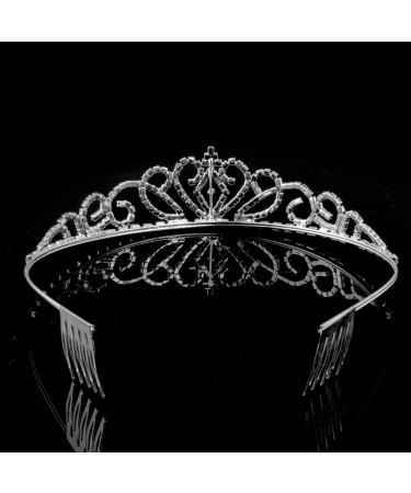 Lurrose Rhinestone Tiara Crown Headband for Wedding & Events - Silver - Buy Online on GoSupps.com