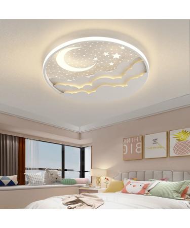 Led children ceiling lamp star moon ceiling lamp for children acrylic lampshade stepless dimming with remote control ultra-thin 6cm bedroom ceiling kindergarten lighting-d50cm white white white D50cm 50W