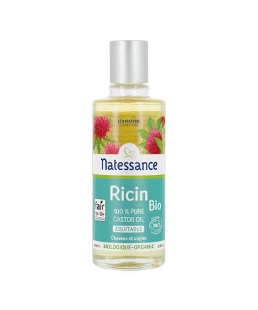 Natessance - Huile De Ricin Bio quitable - Fortifie et R g n re - Certifi Cosmebio - Flacon de 100 ml - Lot de 2