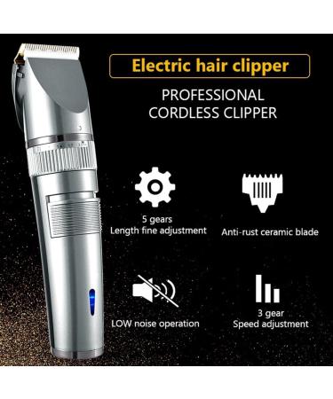 Xptieeck 1Set USB Rechargeable Hair Clipper Men Haircut Ceramic Blade Shave Hair Clipper ABS+PC - Buy Online on GoSupps.com
