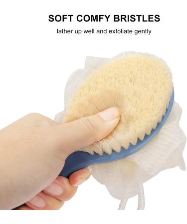 SetSail Shower Body Brush with Bristles and Loofah - Long Handle Back Scrubber for Men and Women - Exfoliating Shower Brush for Skin Massage - Buy Online on GoSupps.com