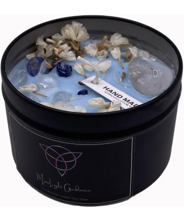 Wicca Crystal Moonlight Guidance Candle - Vegan Soy Wax, Moonlight Musk Scent - Cleansing & Positivity - Buy Online on GoSupps.com