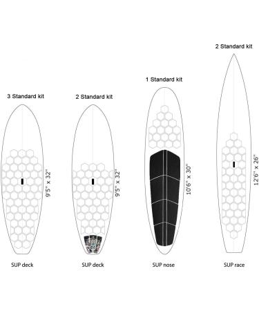 AQUBONA Hexagonal Clear Surf Traction Pad - Semi Clear Silicon Rubber Deck Pad for Surfboard - Buy Online on GoSupps.com