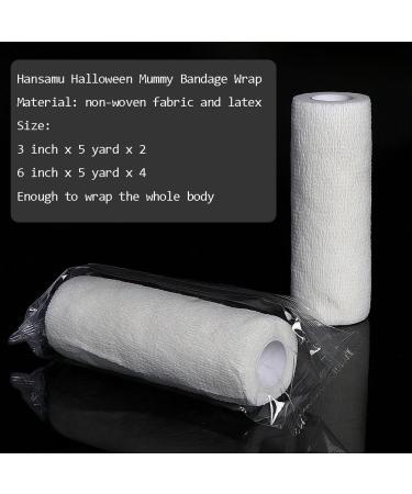 6 Rolls Halloween Mummy Bandage Wrap - Self-Adhesive Stretch Zombie Gauze for Costume Decor | Perfect for Cosplay - Buy Online on GoSupps.com