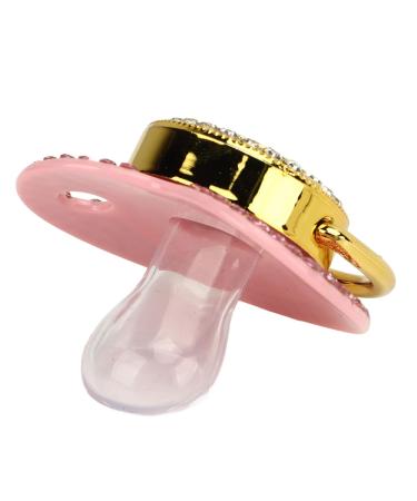 Personalized Rhinestone Baby Pacifier Clip Set - Letter H | Curved Design Silicone Soother for Milk Feeding - Buy Online on GoSupps.com