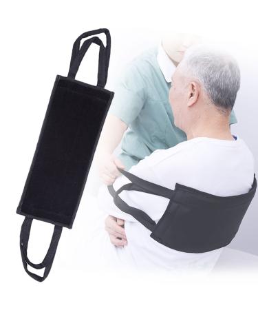 Thickened Patient Lift Sling Transfer Gait Belt with Handles for Disabled and Paralysis Elderly Ideal for Bed Wheelchair and Car Double Handle Design Brown/Black