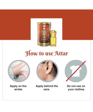 AJMALL Musk Amber Liquid Attar | Woody & Spicy Fragrance | Non-Alcoholic | Long Lasting Liquid Attar For Men - 5 Ml - Buy Online on GoSupps.com