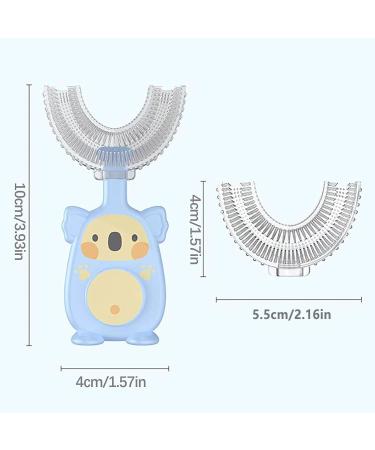 Kids U-Shaped Toothbrush Set - 4 Silicone Brush Heads for 360 Cleaning Ages 6-12 - Ergonomic Food-Grade Orange & Blue - Buy Online on GoSupps.com
