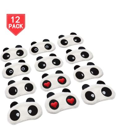 12 Pack Panda Sleep Masks - Soft Eyepatch with Elastic Strap for Relaxing Nap Cover - Buy Online on GoSupps.com