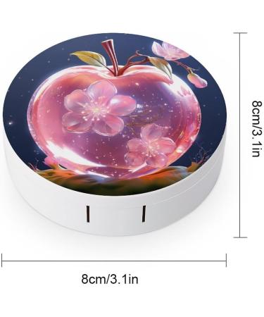 Crystal Apples Contact Lens Case with Mirror - Cute Portable Travel Kit for Eye Contact Lenses - Buy Online on GoSupps.com