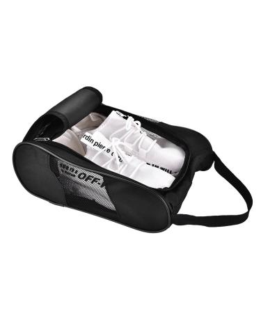 Acogedor Shoe Bags,Travel Golf Shoe Organizer Bags/Boxes, Breathable Nylon with Zipper Sports Shoes Bags, High Grade Double Zipper,Breathable Mesh,Suitable for Sports and Home Use. (Black)