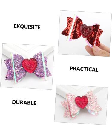 Beaupretty Heart Hair Clip Sequin Hair Bows Girls Sparkly Hair Accessories Puppy Accessories - Buy Online on GoSupps.com