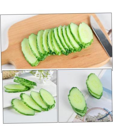 Abaodam 5pcs Simulation Cucumber Slice Photo Ornament Showcase Prop Simulation Cucumber Models Food Toy - Buy Online on GoSupps.com