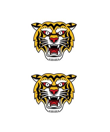 SanerLian Bear Geometric Temporary Tattoo Sticker Set of 12 | Watercolor Waterproof Body Art for Men and Women | Hand Arm 10.5X6cm - Buy Online on GoSupps.com
