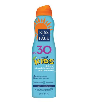 Kiss My Face Kids Defense Mineral Continuous Spray Natural Sunscreen SPF 30 Sunblock 6 oz