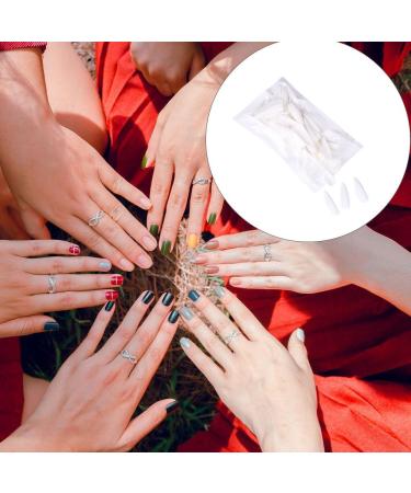 dijiusidy 1 Set Press on Nails Almond Fingernails Stick Solid Color Full Cover Art Decals Salon Supplies DIY Decorations No.1 white - Buy Online on GoSupps.com