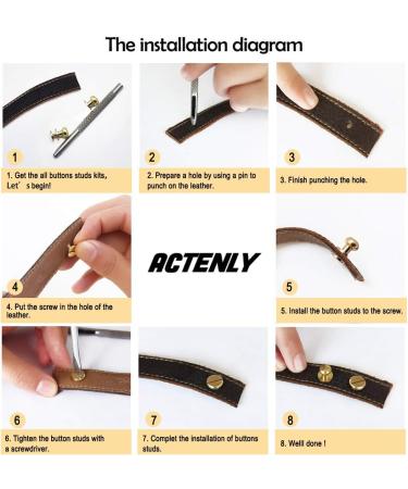 ACTENLY Chicago Screws Round Head Button Stud - Silver Slotted Screws for Leather Craft DIY Repairs & Decoration - Buy Online on GoSupps.com